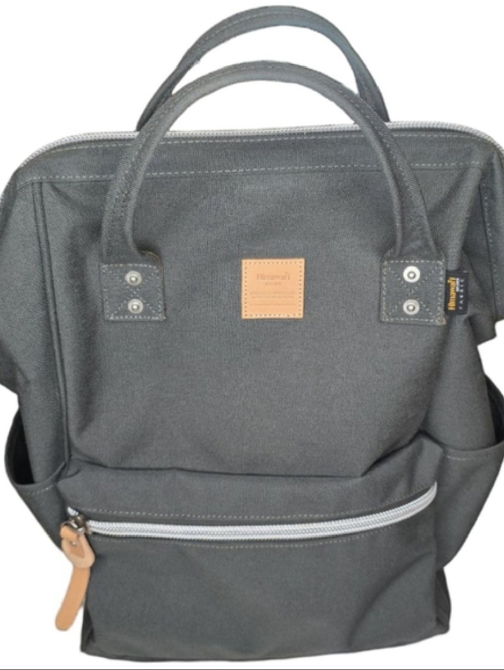 Himawari Gray Laptop Backpack Wide Opening Travel Diaper Bag School Bag